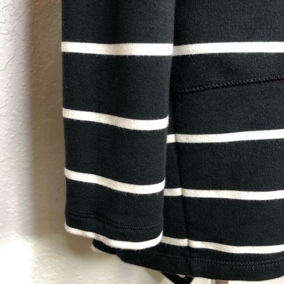 Lauren Ralph Lauren black white striped long open front cardigan size Medium - Picture 11 of 12